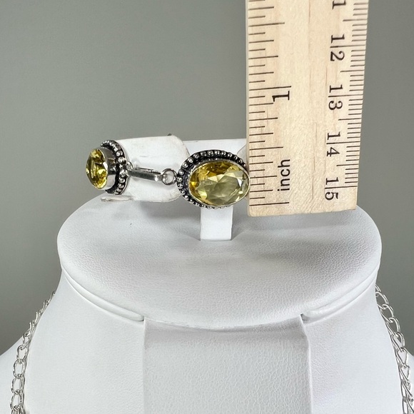 Solar Agate Citrine 925 Large Gemstone Necklace & Bracelet - Picture 9 of 11